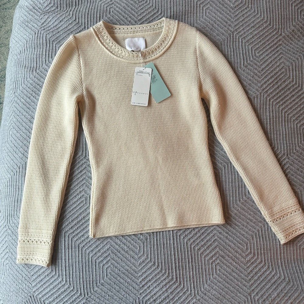 NWT Molli cream or natural color wool sweater in size S
